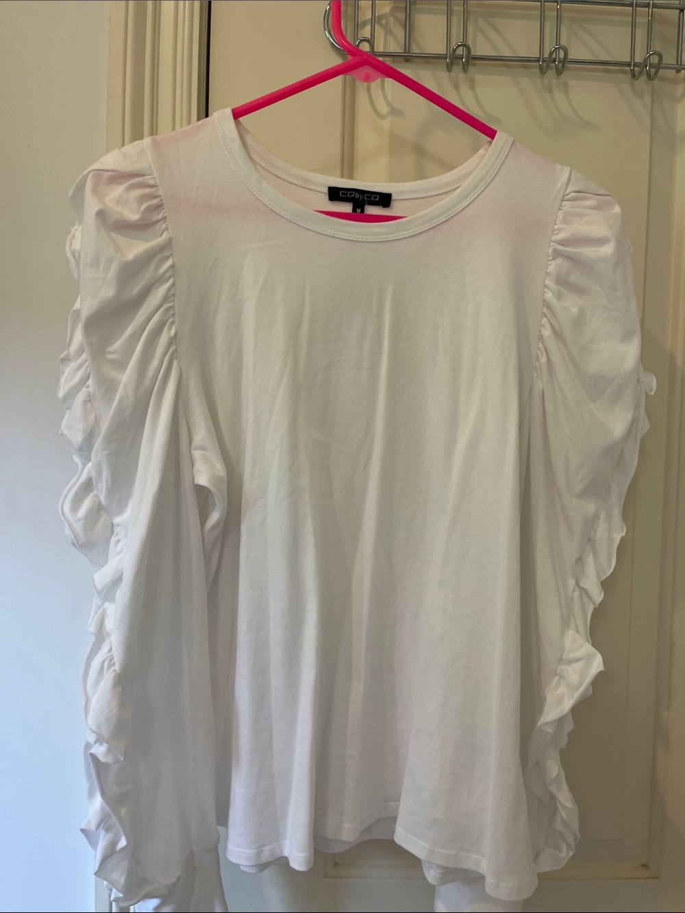 CoHCo White Long-Sleeve Ruffle Tee